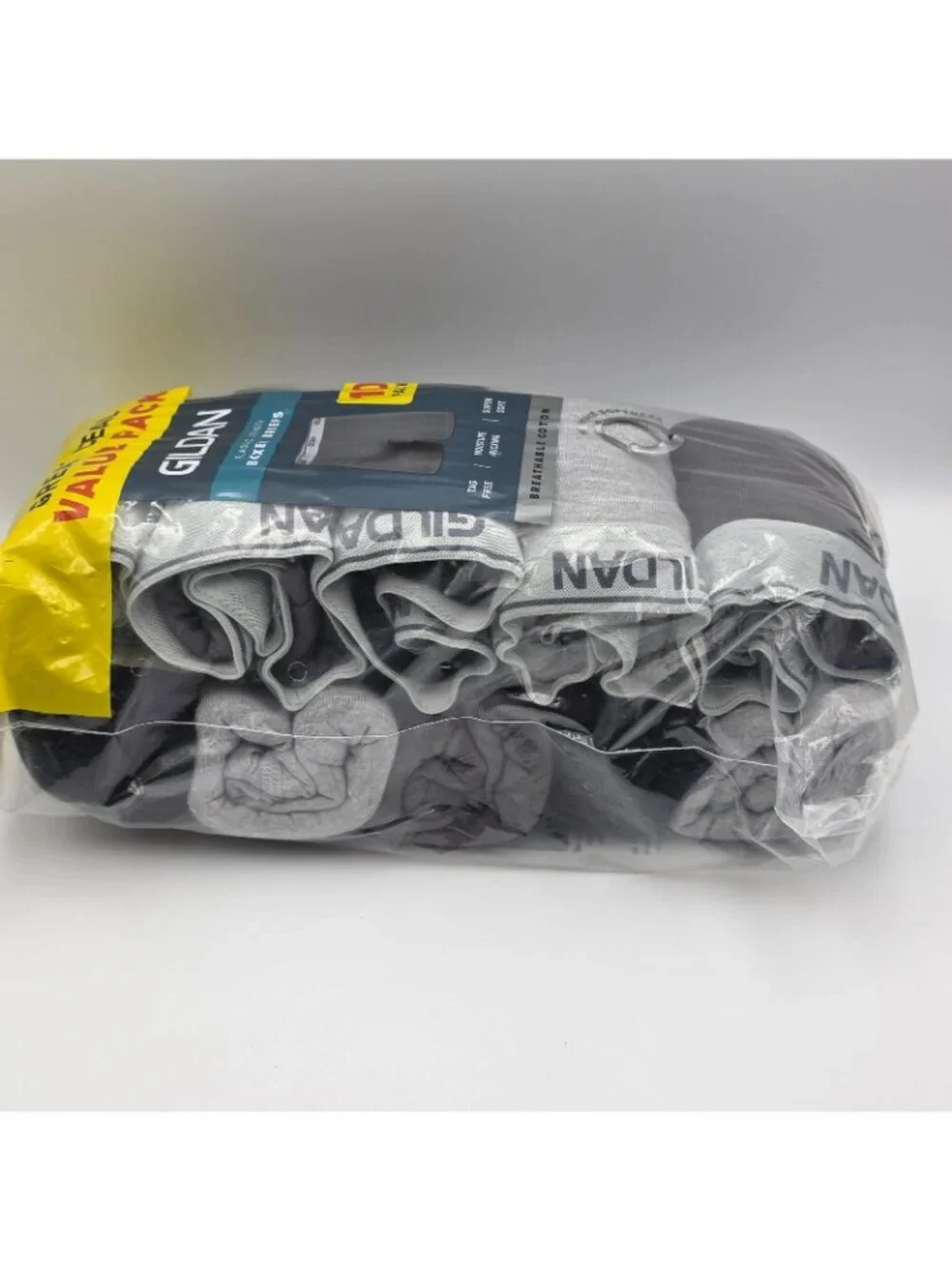 10-Pack GILDAN Men's Size 2XL Classic Boxer Briefs Cotton Comfort Wicking Gray